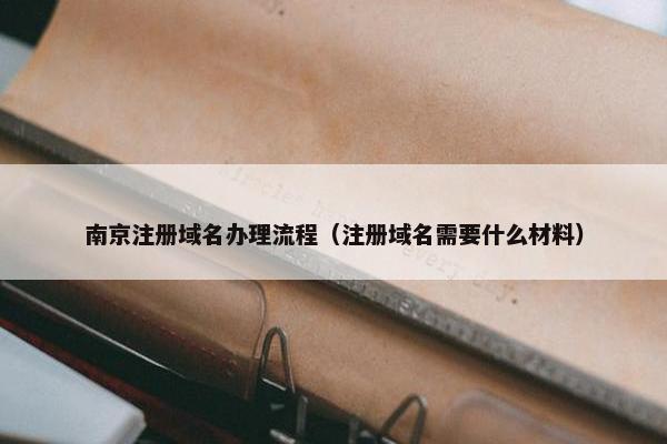 南京注册域名办理流程（注册域名需要什么材料）