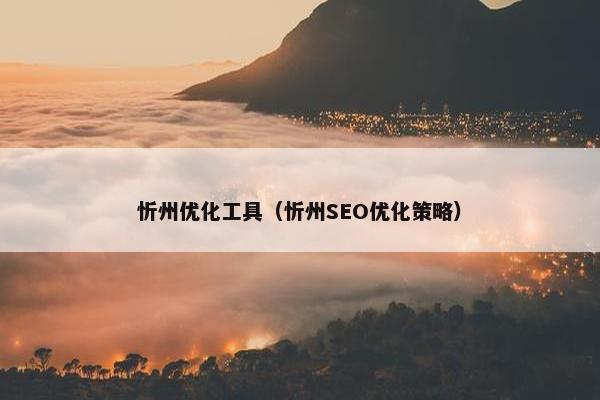 忻州优化工具（忻州SEO优化策略）