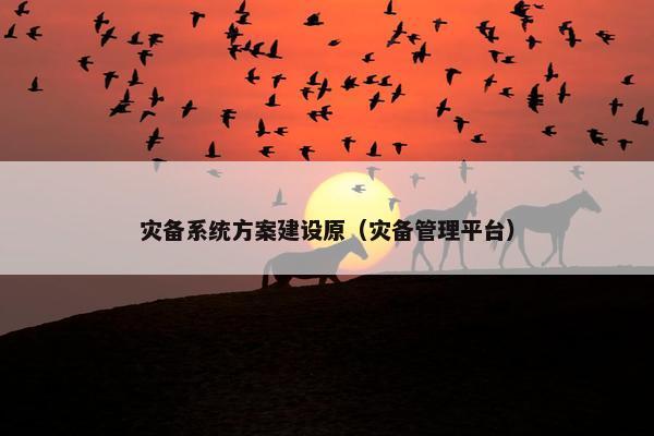 灾备系统方案建设原（灾备管理平台）
