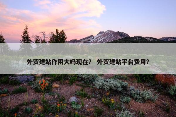 外贸建站作用大吗现在？ 外贸建站平台费用？