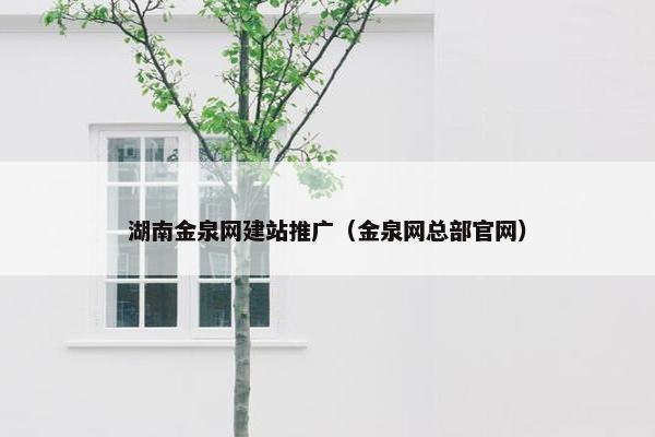 湖南金泉网建站推广（金泉网总部官网）