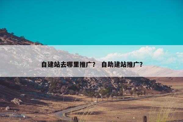 自建站去哪里推广？ 自助建站推广？