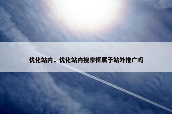 优化站内，优化站内搜索框属于站外推广吗