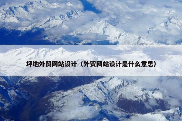 坪地外贸网站设计（外贸网站设计是什么意思）