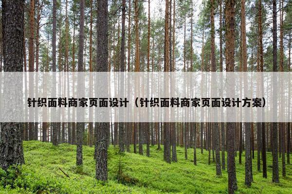 针织面料商家页面设计（针织面料商家页面设计方案）