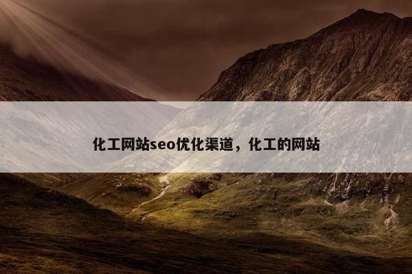 化工网站seo优化渠道，化工的网站
