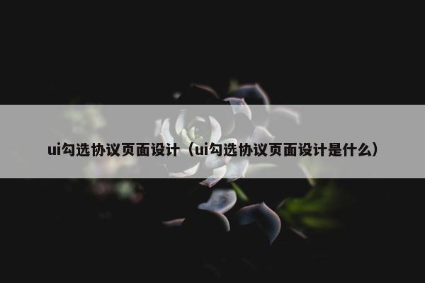 ui勾选协议页面设计（ui勾选协议页面设计是什么）