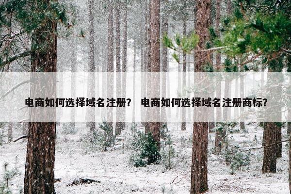 电商如何选择域名注册？ 电商如何选择域名注册商标？