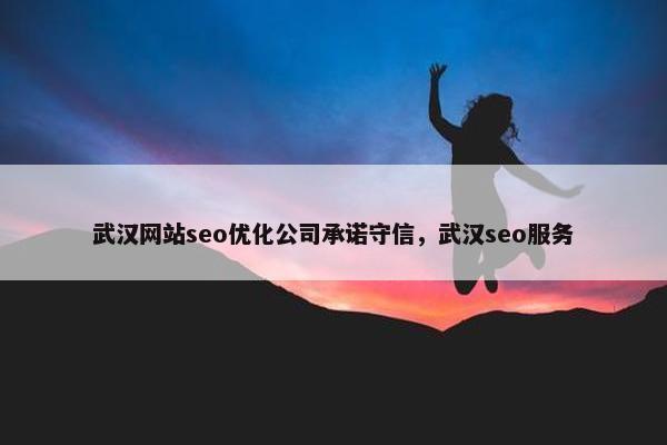 武汉网站seo优化公司承诺守信，武汉seo服务