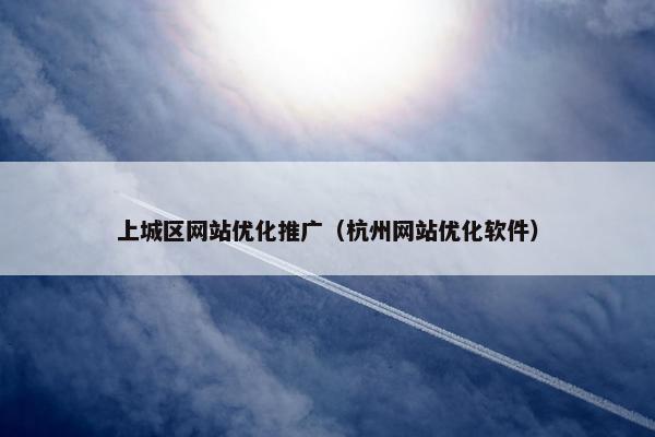 上城区网站优化推广（杭州网站优化软件）