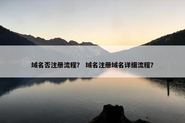 域名否注册流程？ 域名注册域名详细流程？
