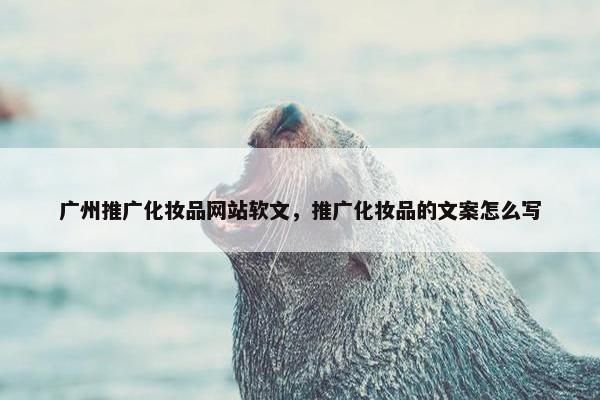 广州推广化妆品网站软文，推广化妆品的文案怎么写
