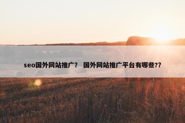 seo国外网站推广？ 国外网站推广平台有哪些?？
