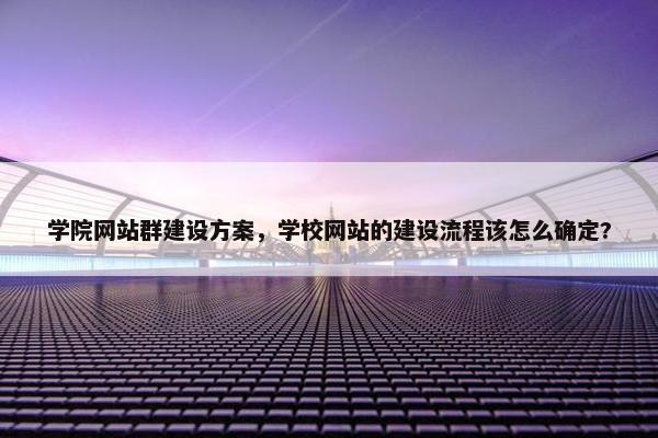 学院网站群建设方案，学校网站的建设流程该怎么确定?