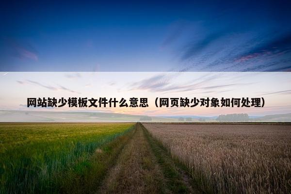 网站缺少模板文件什么意思（网页缺少对象如何处理）
