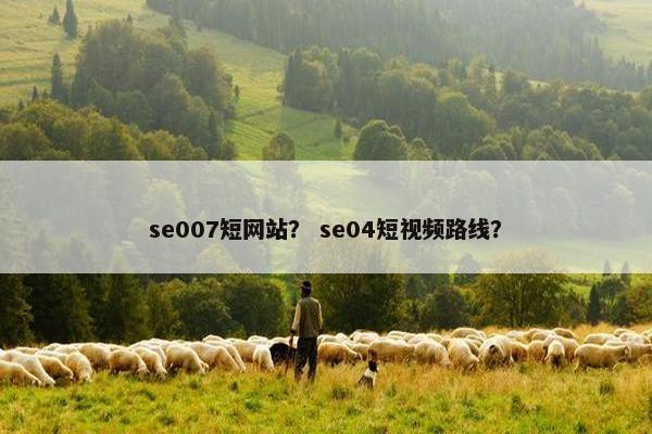 se007短网站？ se04短视频路线？