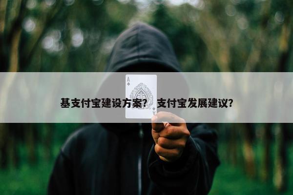 基支付宝建设方案？ 支付宝发展建议？