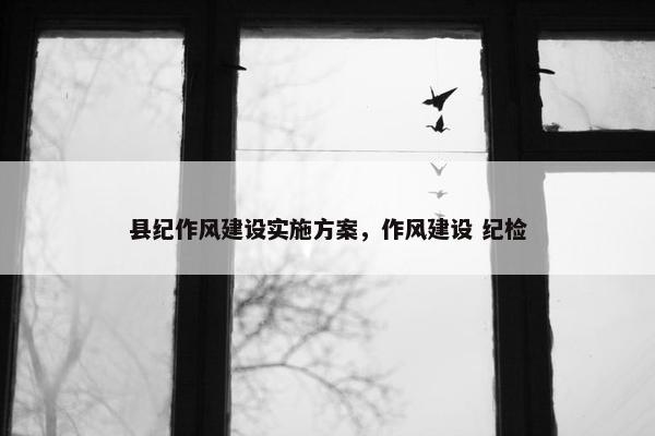 县纪作风建设实施方案，作风建设 纪检
