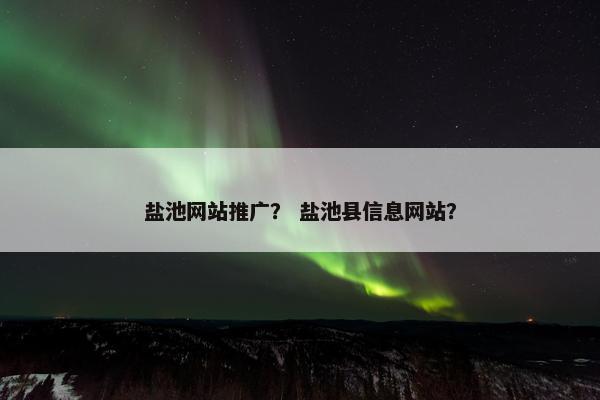 盐池网站推广？ 盐池县信息网站？