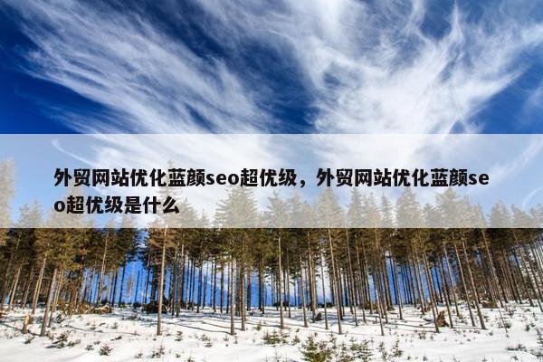 外贸网站优化蓝颜seo超优级，外贸网站优化蓝颜seo超优级是什么