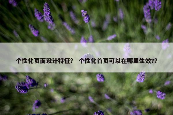 个性化页面设计特征？ 个性化首页可以在哪里生效?？
