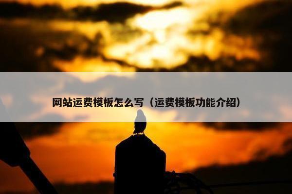 网站运费模板怎么写（运费模板功能介绍）