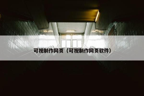 可视制作网页（可视制作网页软件）