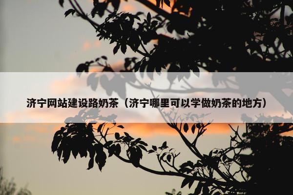 济宁网站建设路奶茶（济宁哪里可以学做奶茶的地方）
