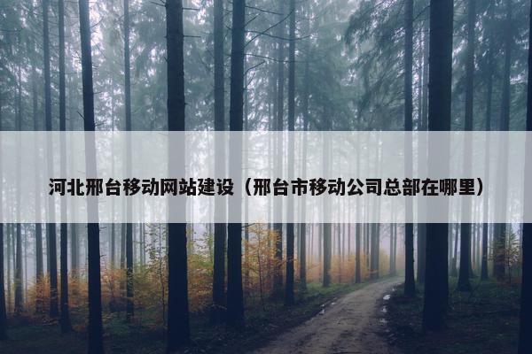 河北邢台移动网站建设（邢台市移动公司总部在哪里）