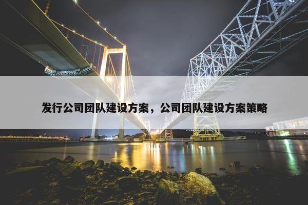 发行公司团队建设方案，公司团队建设方案策略