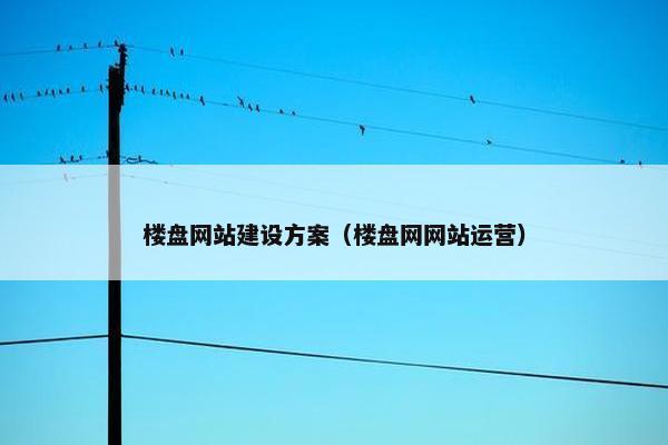 楼盘网站建设方案（楼盘网网站运营）