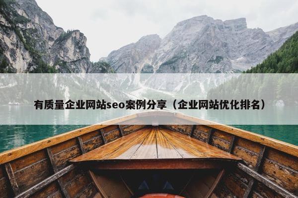 有质量企业网站seo案例分享（企业网站优化排名）