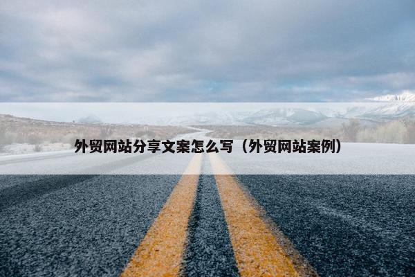 外贸网站分享文案怎么写（外贸网站案例）