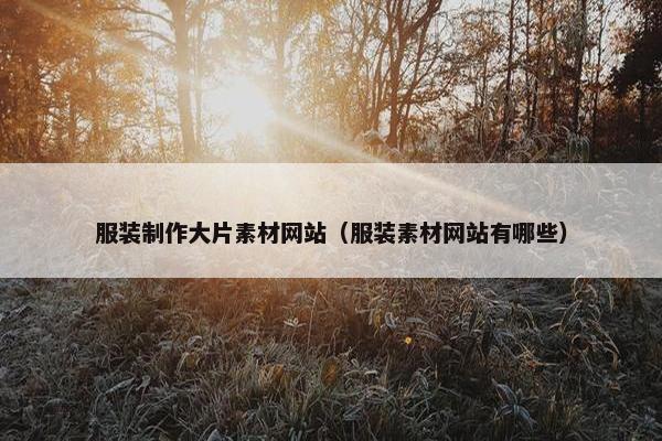 服装制作大片素材网站（服装素材网站有哪些）