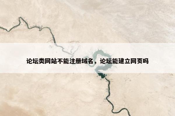 论坛类网站不能注册域名，论坛能建立网页吗