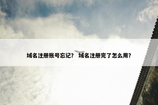 域名注册账号忘记？ 域名注册完了怎么用？
