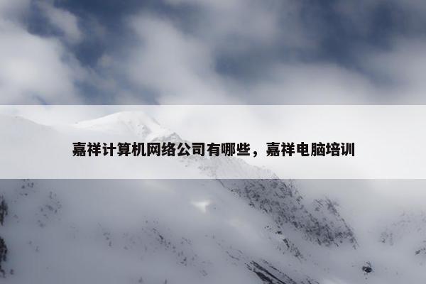 嘉祥计算机网络公司有哪些，嘉祥电脑培训