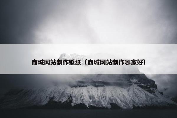商城网站制作壁纸（商城网站制作哪家好）