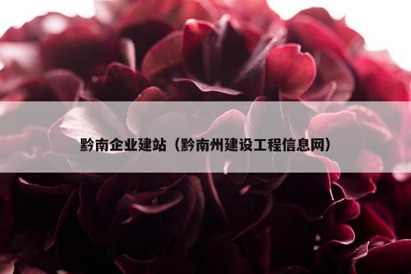 黔南企业建站（黔南州建设工程信息网）