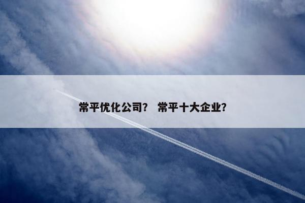 常平优化公司？ 常平十大企业？