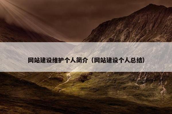 网站建设维护个人简介（网站建设个人总结）