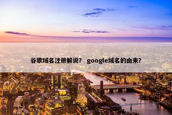 谷歌域名注册解说？ google域名的由来？
