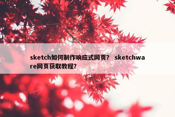 sketch如何制作响应式网页？ sketchware网页获取教程？