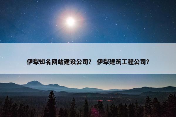伊犁知名网站建设公司？ 伊犁建筑工程公司？