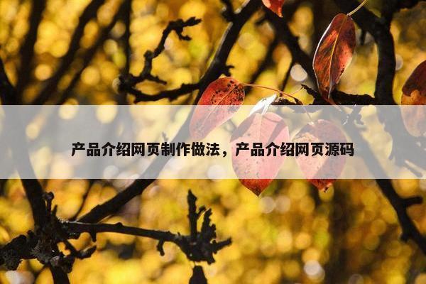 产品介绍网页制作做法，产品介绍网页源码