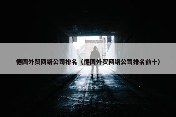 德国外贸网络公司排名（德国外贸网络公司排名前十）