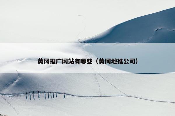 黄冈推广网站有哪些（黄冈地推公司）