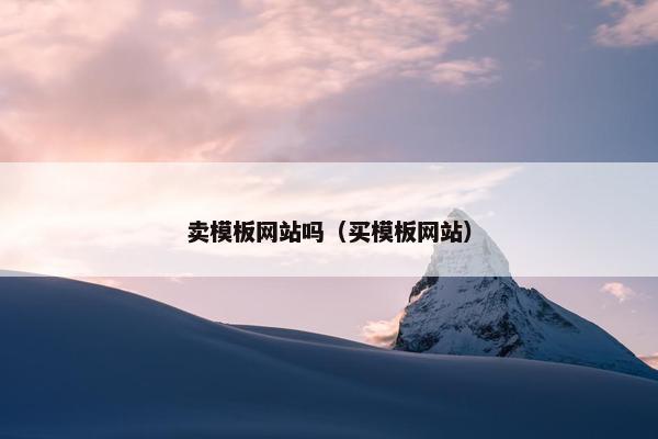 卖模板网站吗（买模板网站）