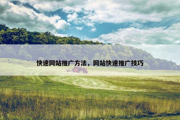 快速网站推广方法，网站快速推广技巧