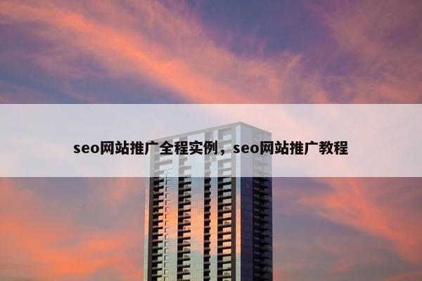seo网站推广全程实例，seo网站推广教程